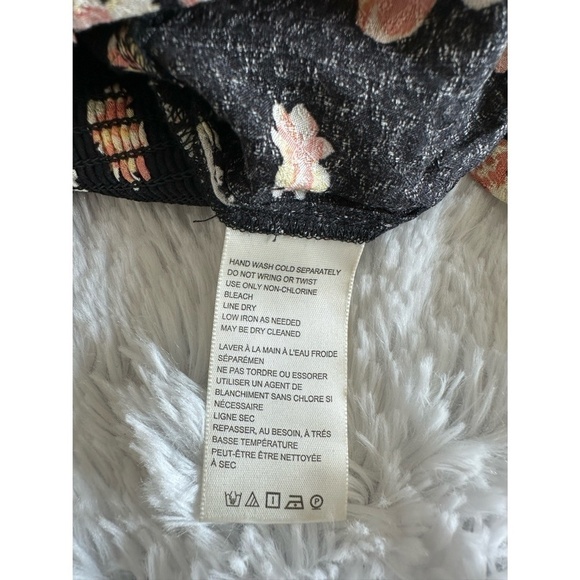 Free People Hilary Black Floral Print Top - Picture 14 of 14